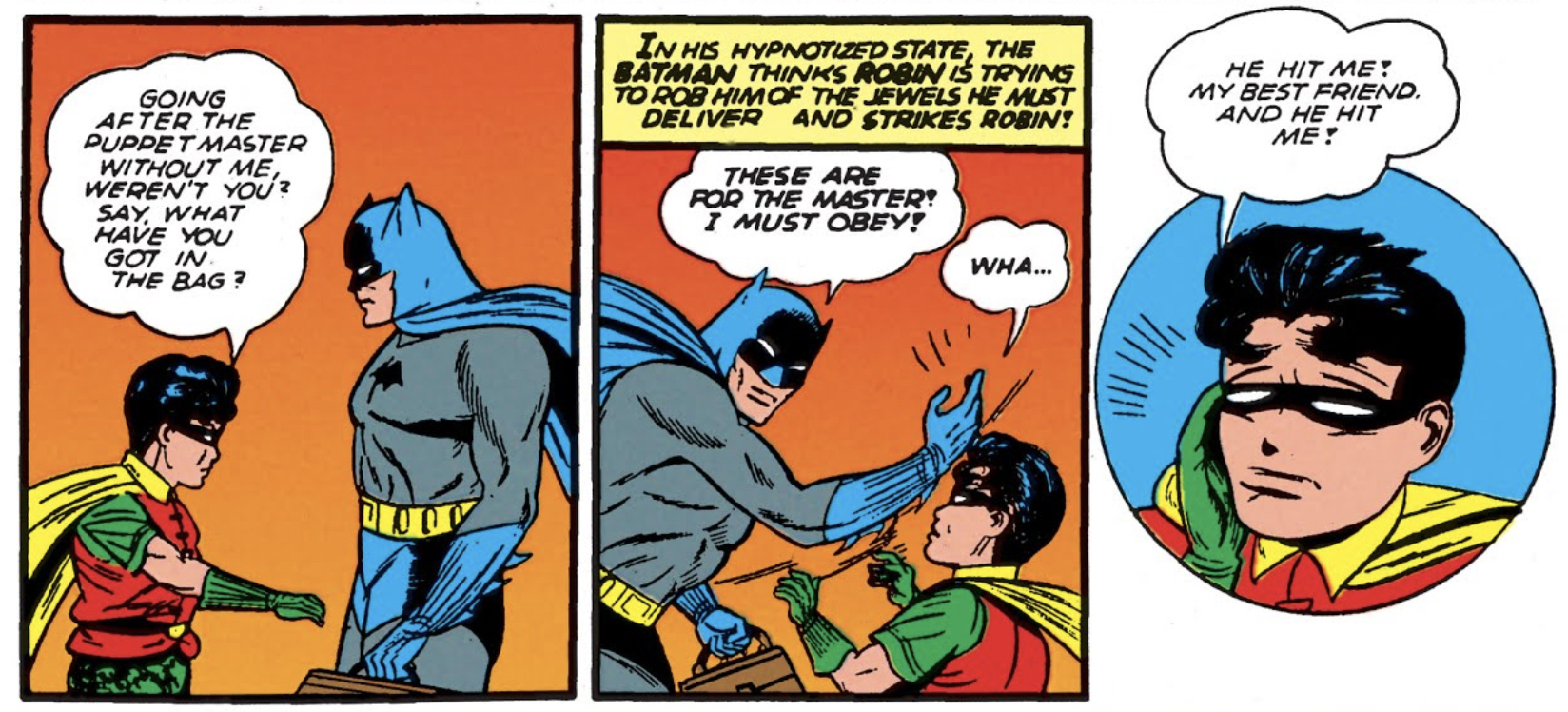 Batman slaps Robin