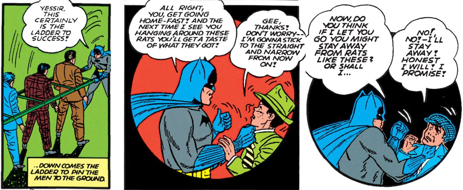 Batman threatens children