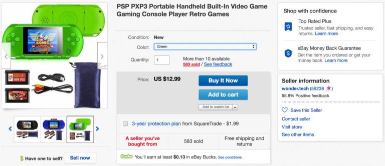 PXP3 eBay listing