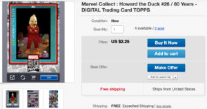 Marvel Collect listing on eBay