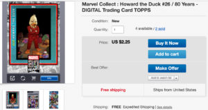 Marvel Collect listing on eBay